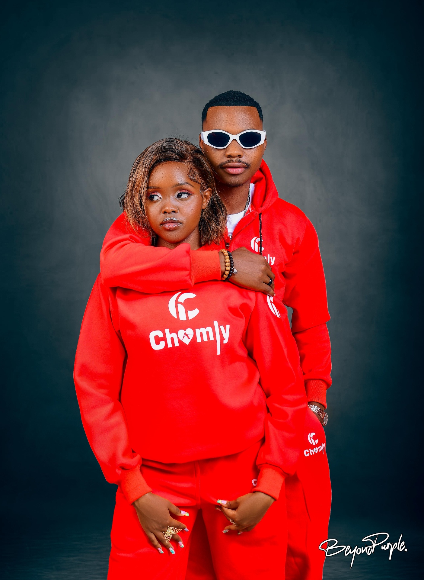 Couple With Red Hoodie and Sweatpant